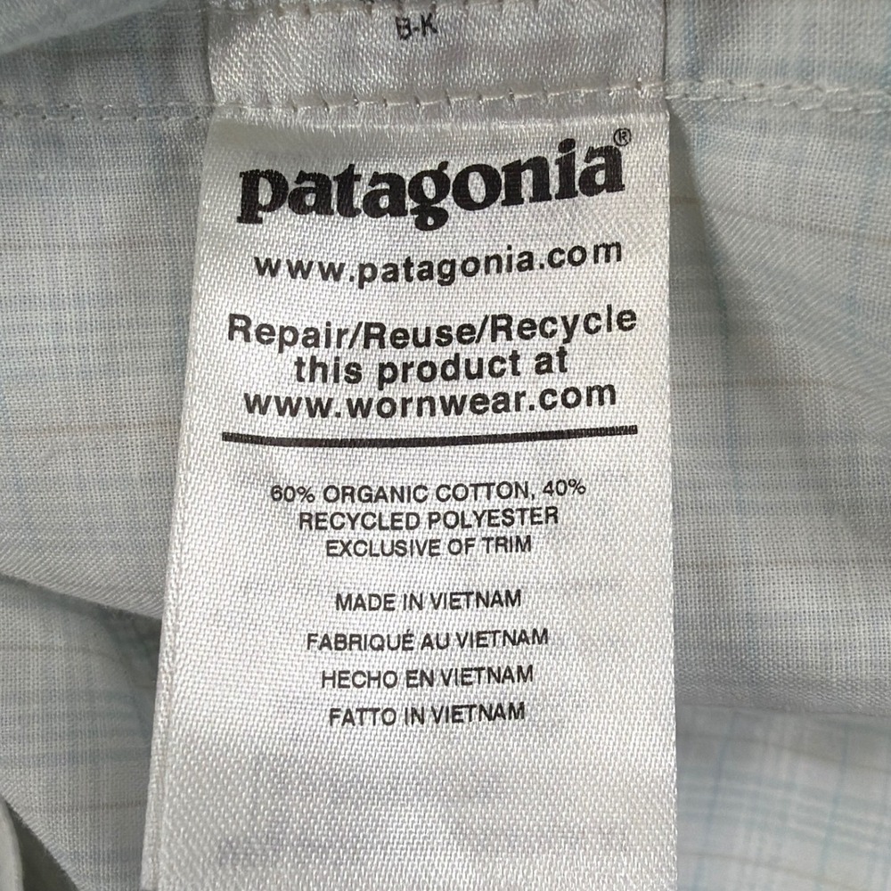 Patagonia Mens Short Sleeve Button Down Plaid Fishing Shirt Blue Medium - Picture 7 of 9